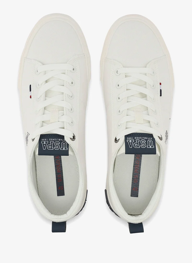 U.S. Polo Assn. white Men's White Low-Top Sneakers - Lightweight Slip-On Design for Men | Best Price UAE